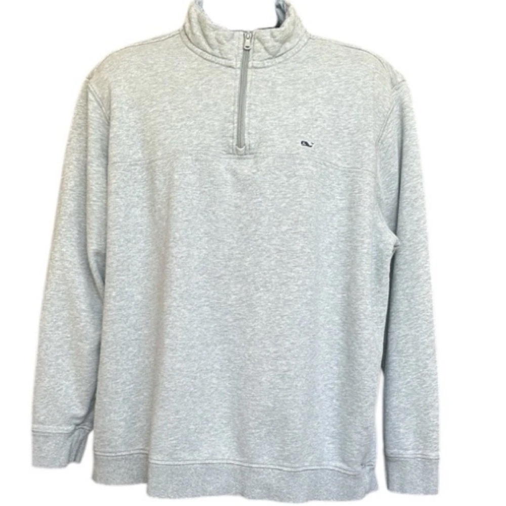 Vineyard Vines Men's Gray Cotton Quarter-Zip Sweatshirt Size XXL